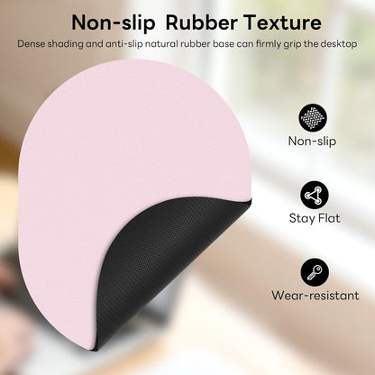 Pink Oval Mouse Pad, 6 x 8 in Small Portable Mousepad with Non-Slip Base for Laptop Computer Travel