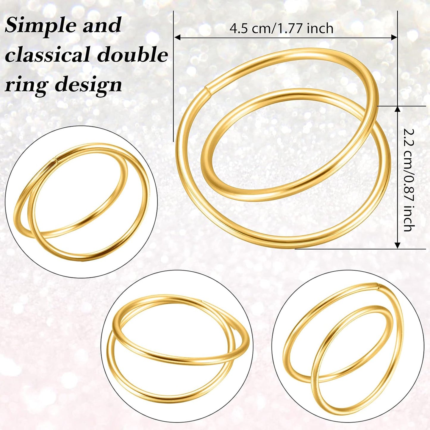 12 Pieces Gold Napkin Rings Metal Spiral Sliver Pink Napkin Rings Buckles Simple Alloy Serviette Holder for Weddings Dinner Party Table
