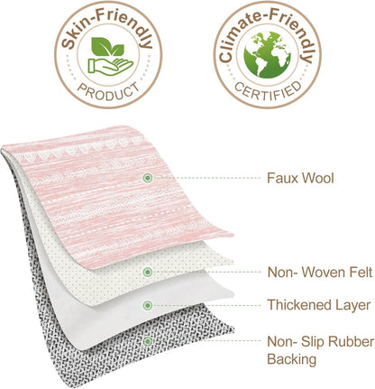 Nakagishi Pink Rugs for Bedroom Girls: 5x7 Washable Boho Large Neutral Area Rug Cute Soft Modern Indoor Floor Non Slip Accent Carpet for Living Room Nursery Kids Playroom Dorm Preppy Baby Room Decor