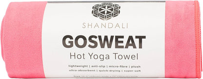 Shandali GoSweat Non-Slip Hot Yoga Towel with Super-Absorbent Soft Suede Microfiber in Many Colors, for Bikram Pilates and Yoga Mats.