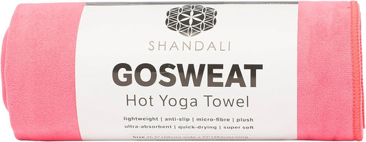 Shandali GoSweat Non-Slip Hot Yoga Towel with Super-Absorbent Soft Suede Microfiber in Many Colors, for Bikram Pilates and Yoga Mats.