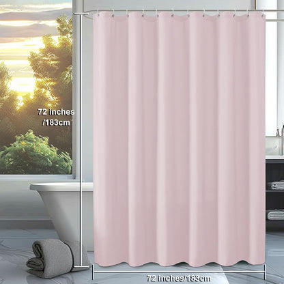 OVZME Zora Blush Pink Shower Curtain, Fabric Shower Curtain for Bathroom - Soft Cloth Hotel Spa Quality, Water Repellent Bath Curtain, Washable Shower Curtain Set with 12 Hooks, Grommets Top, 72Wx72L