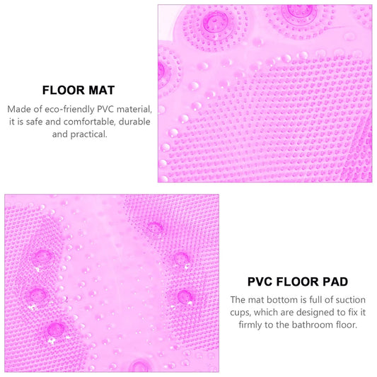 Mobestech Bathroom Non-Slip Mat Foot Pad Mat with Suction Cups Anti-Skid Floor Elderly Safety Bathing Pad PVC