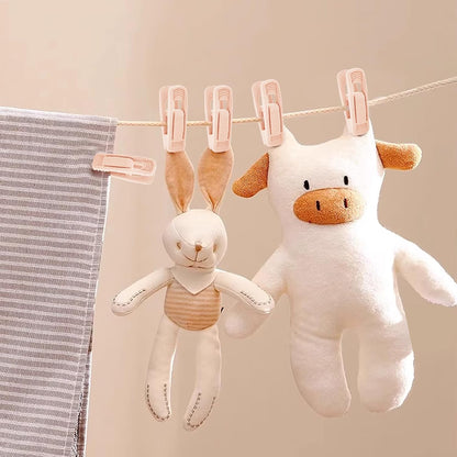 20 Pcs Velvet Hangers Clips, Non-Slip Clothes Hanger Clips Multi-Purpose Hanger Clips Strong Finger Flocked Clips for Pants Skirt Clothes Velvet Hanger (Pink)