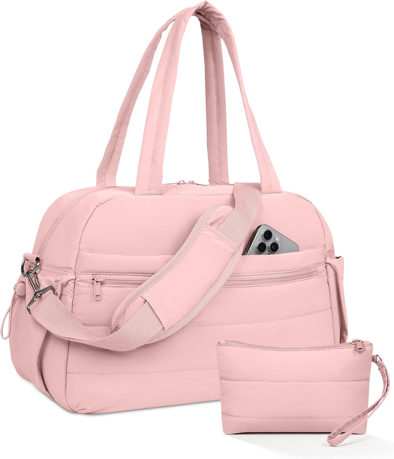 Urbanstand Gym Bag for Women, Lightweight Duffle Bag for Travel with Wet Pocket, TSA Friendly Carry On Duffel Bag for Weekender, Sports, Work, Yoga, Fitness - Pink