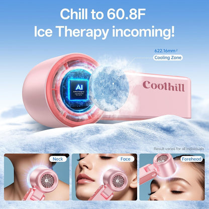 Handheld Portable Fan with Ice Cooler: 199-Speed 5500mAh Rechargeable Handheld Fan, 12H Time Hand Cooling Personal Fans with 20000 RPM Air Turbo Tech for Travel Outdoor (Pink)