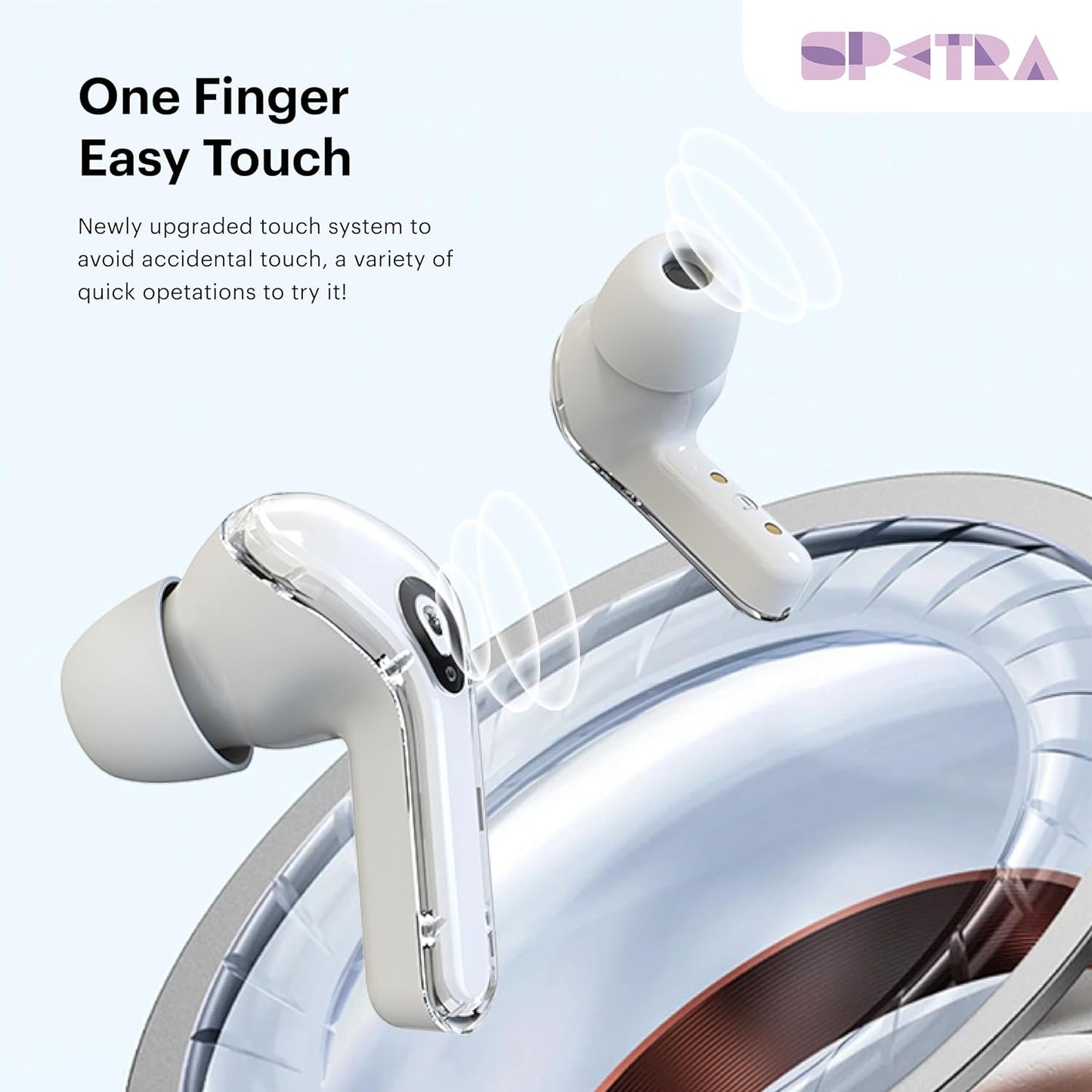 Crystal Earbuds (Pastel Pink) - Dive into a World of Color and Sound with Chic Pastel Hues & Transparent LED Display Case - Premium Wireless Audio Experience
