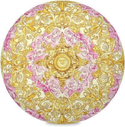 Retro Floral Pattern Gold and Peach placemat Round Table Reusable placemat Washable placemat Moroccan placemats for Dining Table placemats Heat Resistant Waterproof Place Settings for 6 for