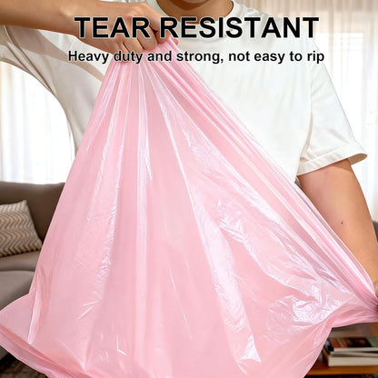 30 Gallon Drawstring Trash Bags, 30 Count Heavy Duty Garbage Bags, Extra Thick, Tear & Leak Resistant, for Kitchen, Office, Home, Hospital, Large Bins (Pink)