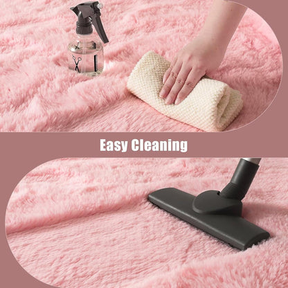 Macgace Small Throw Rugs for Bedroom, 2x3 Light Pink Mini Non-Slip Area Rug, Super Soft Plush Fluffy Carpet Modern Home Decor Aesthetic for Entryway Entrance Nursery Girls Room Dorm Office