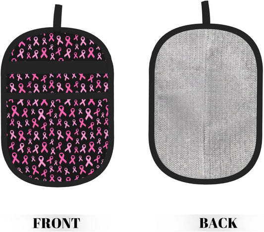Breast Cancer Awareness Pink Ribbon Pet Hair Removal Glove Dogs Hair Remover Glove Cats Fur Removal Tool with Hanging Loop for Couch 6.7X9.5 in