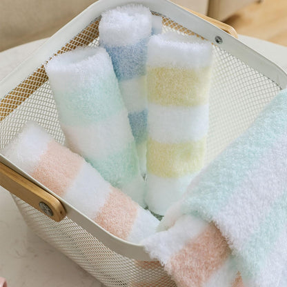 Vie Triomphe Soft Luxury 6 Piece Towel Sets, 2 Bath Towels 2 Hand Towel 2 Washcloths,100% Cotton Towels for Bathroom, Pink Striped and Yellow Striped, 6-Piece Towel Set;