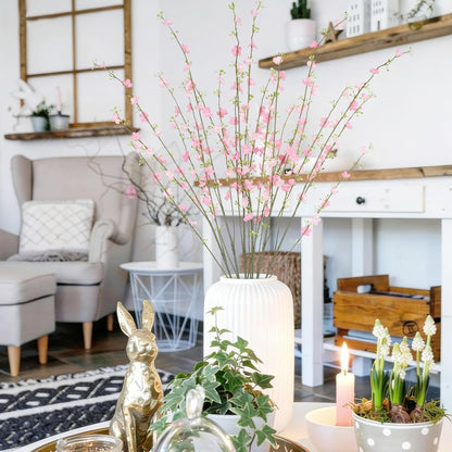 2 Pcs Artificial Spring Flowers Wildflowers Stems with Forsythia Floral Picks 34" Fake Wildflowers Branches Pink Faux Wildflowers Arrangements for Centerpieces Home Indoor Wedding Decorations
