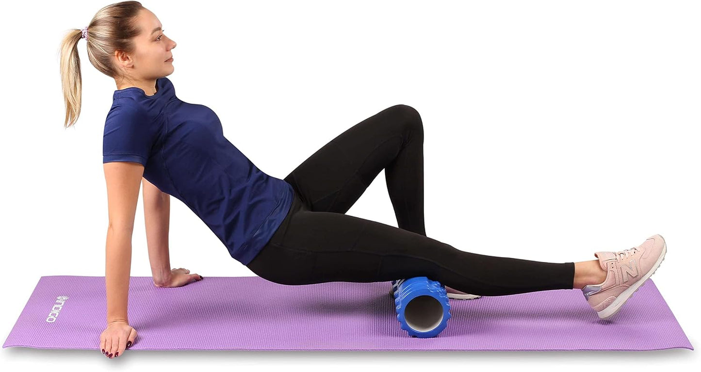 DRUNA Foam Roller for Muscle Massage, Pilates & Yoga 13"x5.5" Medium Firm PVC Foam Roller for Deep Tissue Massage, Recovery & Flexibility (Pink)
