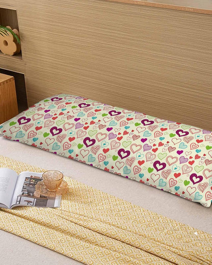 Valentine's Day Throw Pillow Covers, Heart Love Modern Country Light Yellow Soft Breathable Pillow Cases with Invisible Zipper for Sleeping, Long Body Pillowcases for Couch Bed Sofa Chair 20x54 Inches