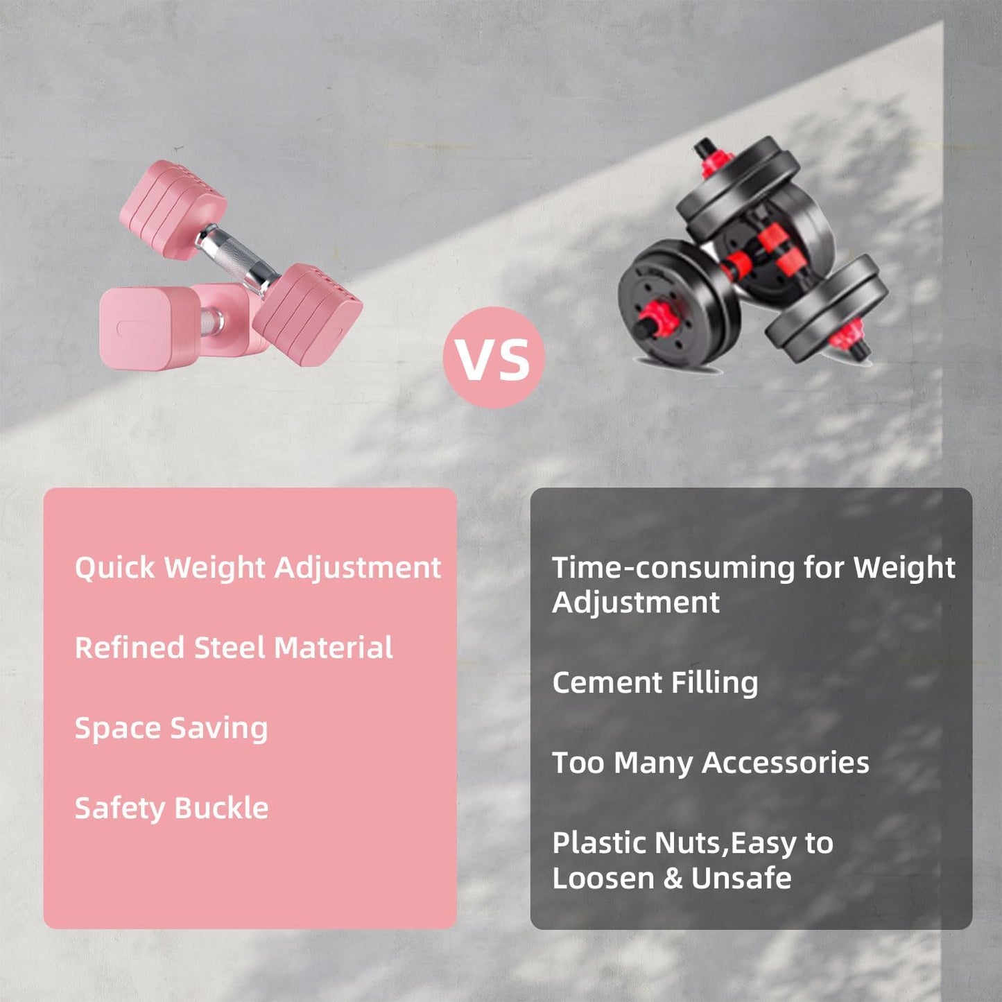 20LB Adjustable Dumbbell Set, 10lb Dumbbells Set of 2, 5 in 1 Free Weights Set, Each 4lb 6lb 8lb 10lb for Women & Men for Home Gym Exercise Workout Strength Training Equipment