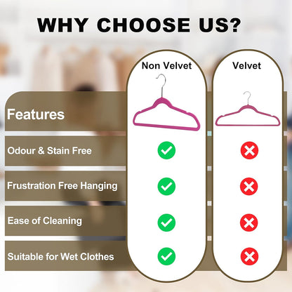 Quality Children's Plastic 30 Pack Non Velvet Non-Flocked Thin Compact Hangers Swivel Hook for Shirts Blouse Coats (Pink, 30)