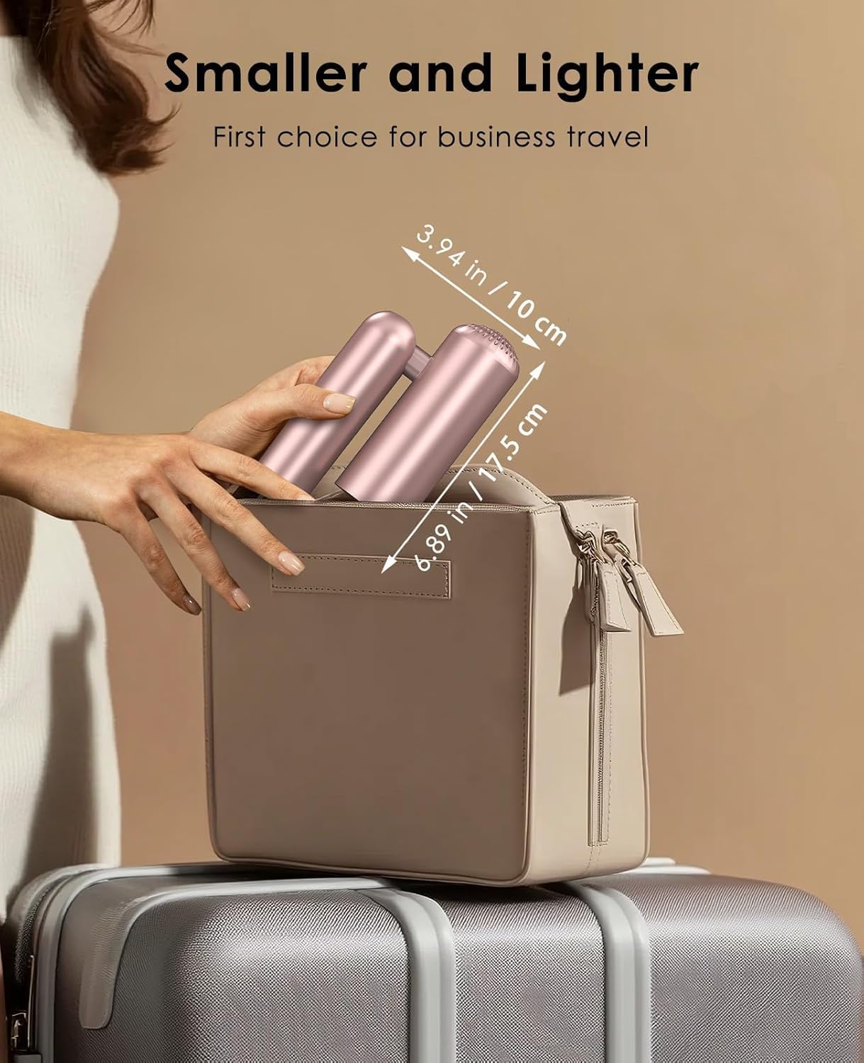 Travel Hair Dryer with Foldable Handle, Compact Blow Dryer for Short to Medium Hair, Dual Voltage 100-240V, 1B Plasma Particles, 200times/s Temp Control