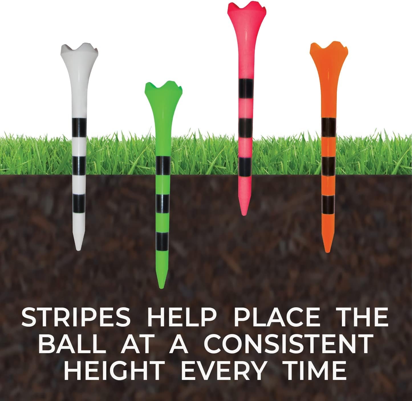 3-1/4" Pride Performance Golf Tee Striped, 100 Count