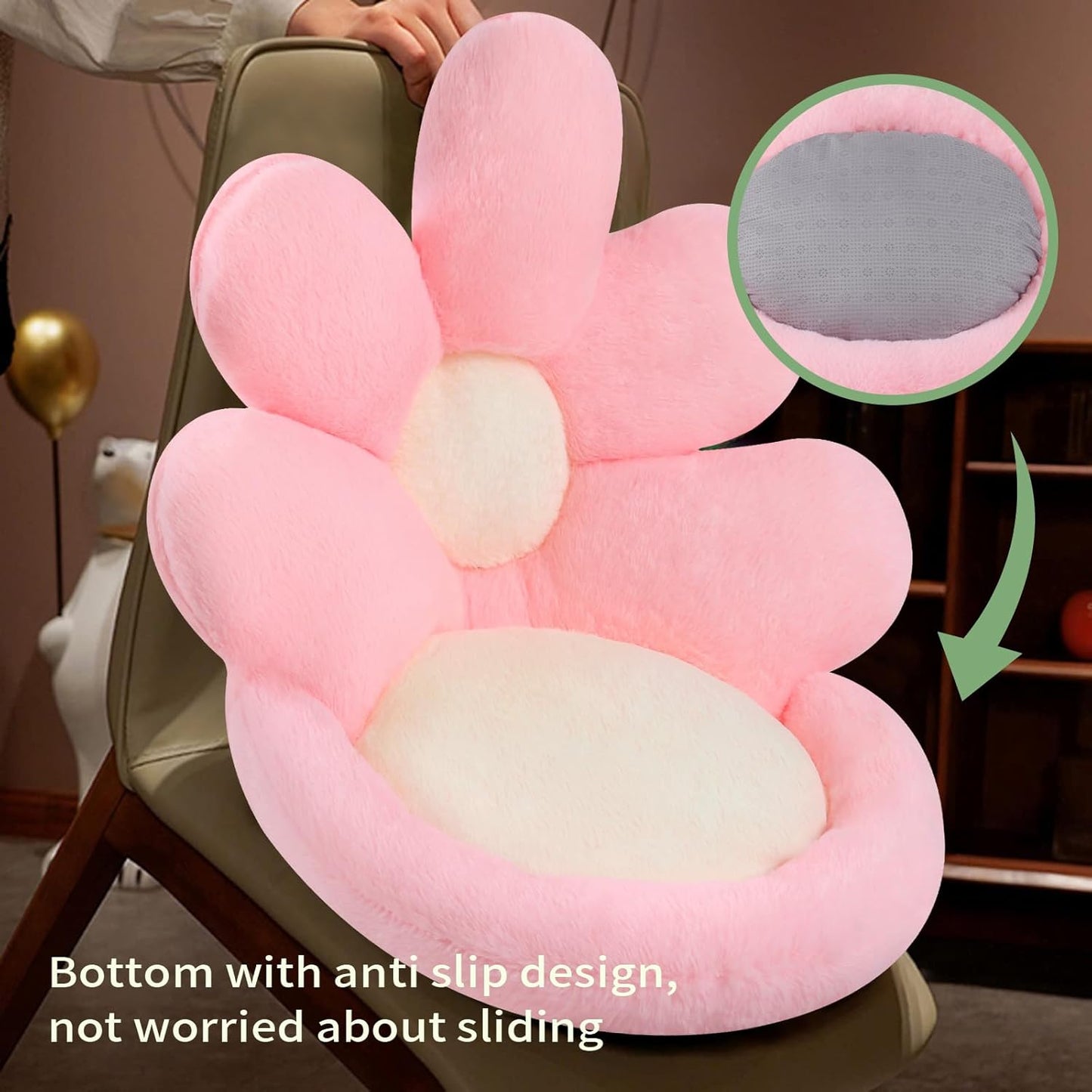 Ditucu Flower Shape Chair Pillow Cute Seat Cushion 19 inch Comfy Lazy Sofa Floor Pillows Dorm Seating for Bedroom Decor Pink