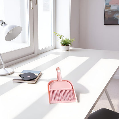Plastic Mini Broom and Dustpan,Mini Cleaning Brush with Dustpan Set Desktop Cleaning Accessories,Pink with Set,Plastic Broom