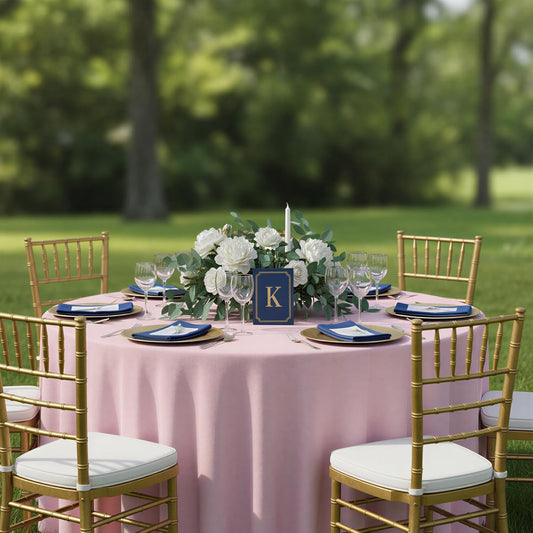Fixwal 120 Inch Pink Round Tablecloth, 6 Pack Round Table Cloth Polyester Fabric Washable Table Covers for Wedding, Party, Banquet, Dining, Birthday Events