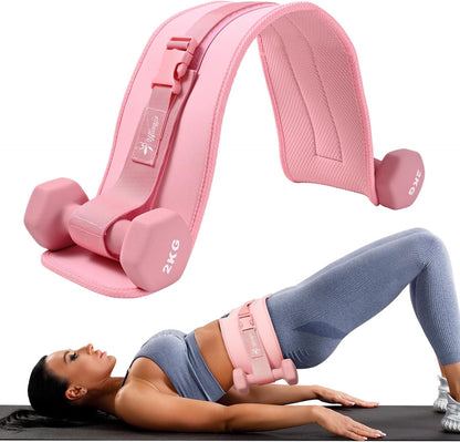 Exercise Hip Thrust Belt - Dumbbell Hip Thrust Belt, Thicken & Widen, Comfortable for Dumbbells, Kettlebells or Plates, Slip Padding, Gym or Home Workouts