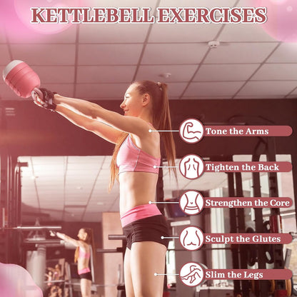 Adjustable Water Filled Kettlebell 5/8/13/17/22 lb Water Filled Kettlebells Weights Set for Home Gym, Kettle Bell Sets for Women at Home and Cross-training Exercise