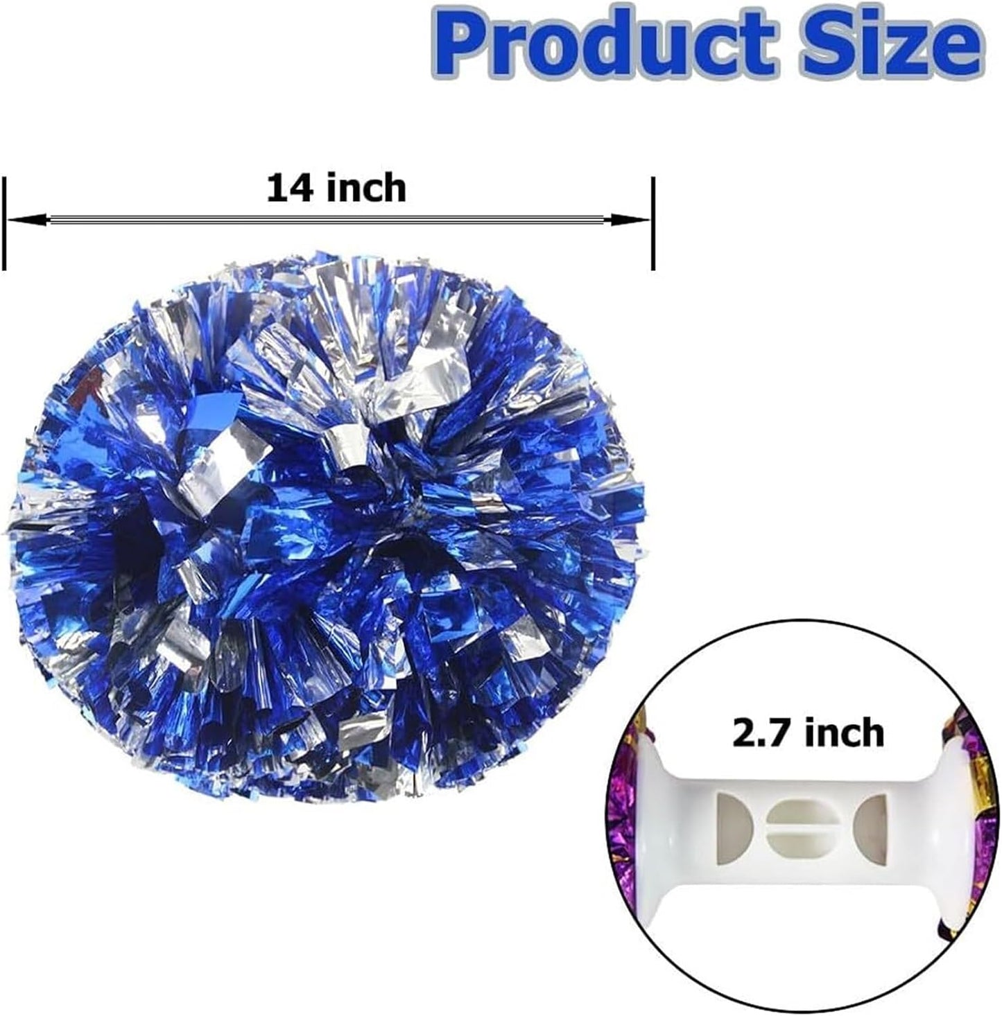Shining Cheer Pom Poms 4pcs 6 Inch PET Handle Cheerleading Pompoms Performance Competition Durable Handheld Flower Pom Poms