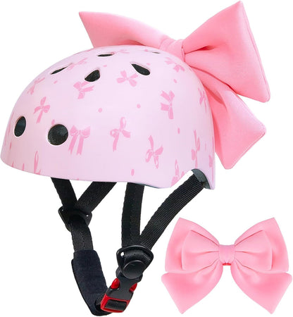 Helmet for Kids 3-8-14, Kids Bike Helmet with DIY Bow, Adjustable Toddler Youth Girls Helmets for Skating Bicycle Scooter Skateboard