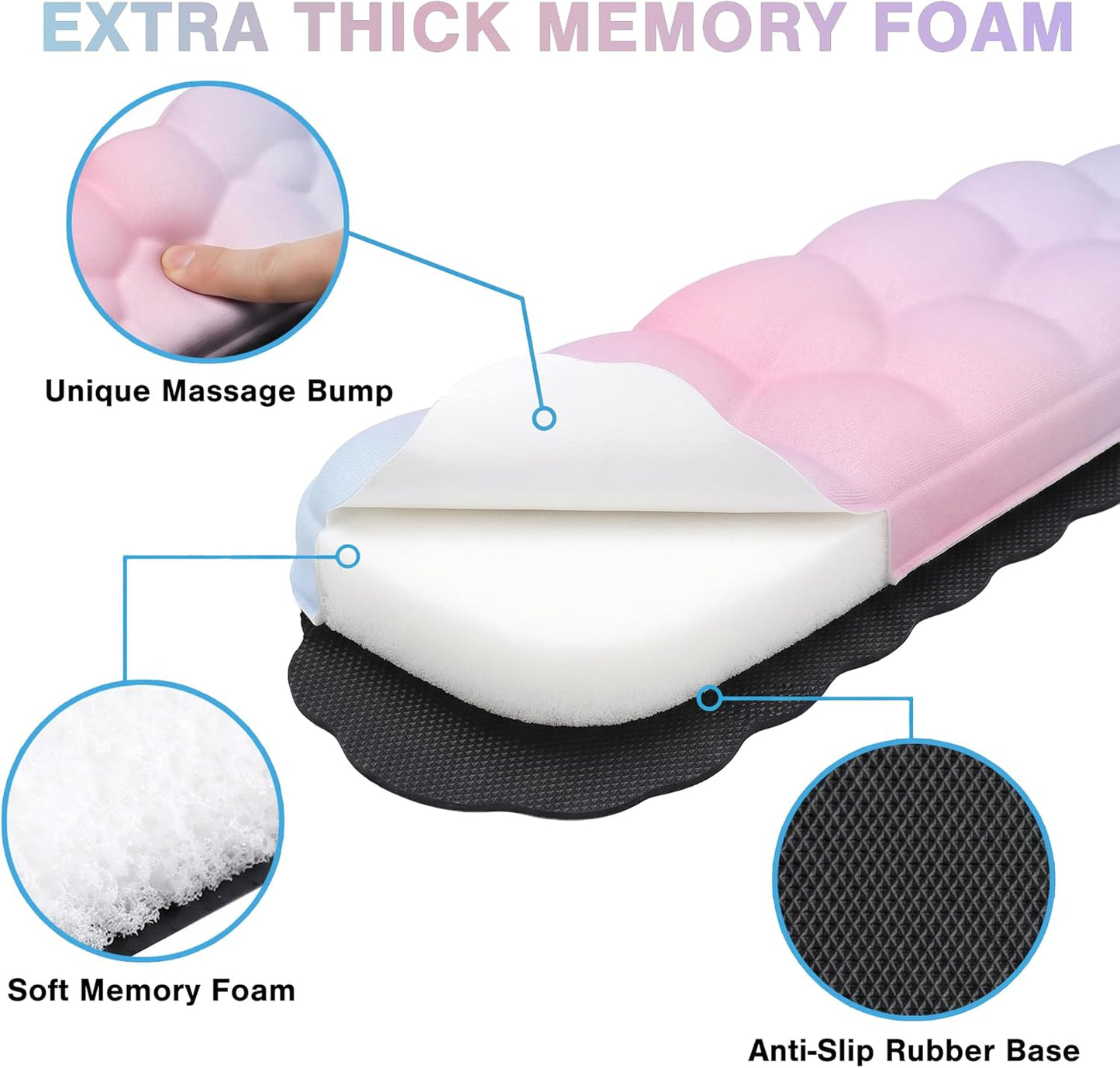 L-Shaped Desk Elbow Pad for Desk Cloud Wrist Rest for Computer Keyboard and Mouse Elbow Wrist Support Padding Non-Slip 2 Pack Ergonomic Desk Edge Cushion Arm Rest for Desktop Gaming Office Pink Purple