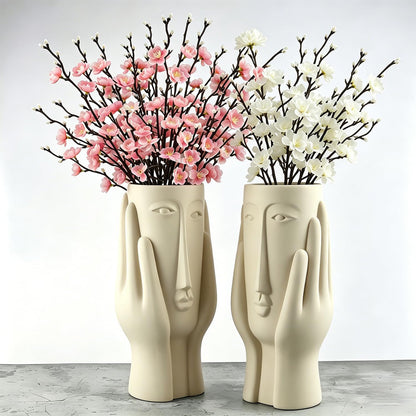 Artificial Cherry Flowers Branches 15PCS Silk Cherry Blossom Tree Stems Faux Cherry Flowers Vase Arrangements for Home Indoor Decoration Vase Table Living Room Bedroom Spring Decor (Pink)