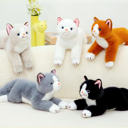 PEACH CAT Cat Stuffed Animal 15" Realistic Kitten Plushies Soft Plush Toys Gifts for Kids White