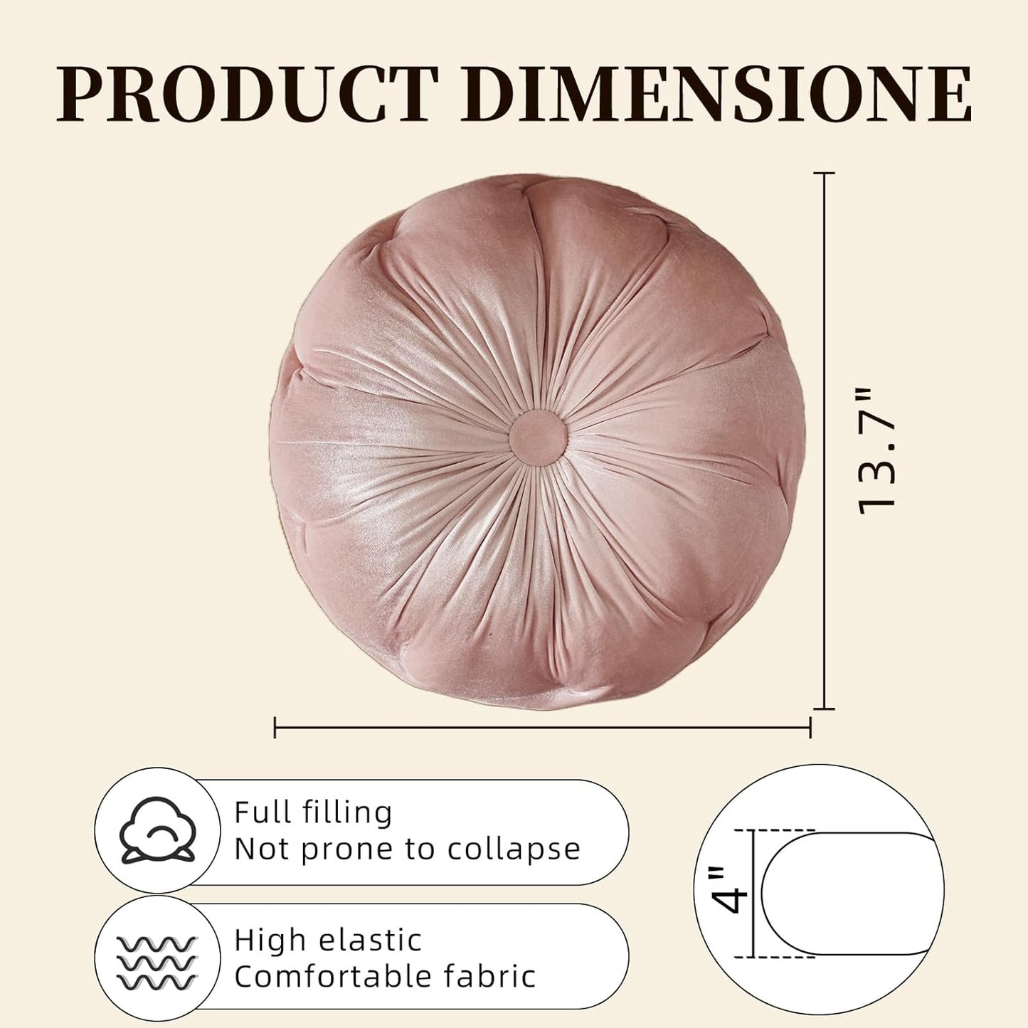 ARTMAGIC Floral Throw Pillow Velvet Flower Shaped Decorative Throw Pillows Cushion Ultra Soft Cute Floor Pillow for Couch Bed Sofa (Light Pink)