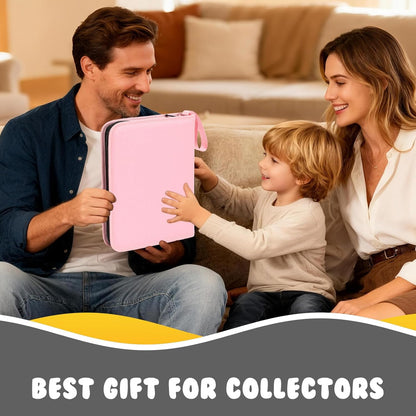 Oeun fan Enamel Pin Display Book, 6-Page Pin Trading Book, Portable Pin Bag and Pin Board (PU Pink)