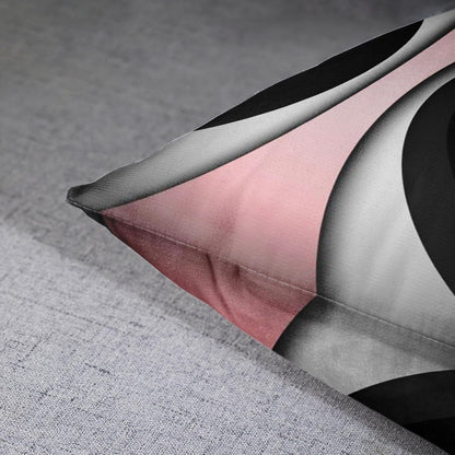 Emvency Set of 4 Soft Pink Throw Pillow Covers Modern Abstract Black Grey Stripes Gray White Acrylic Bold Decorative Pillow Cases Home Decor Square 18x18 Inches Pillowcases