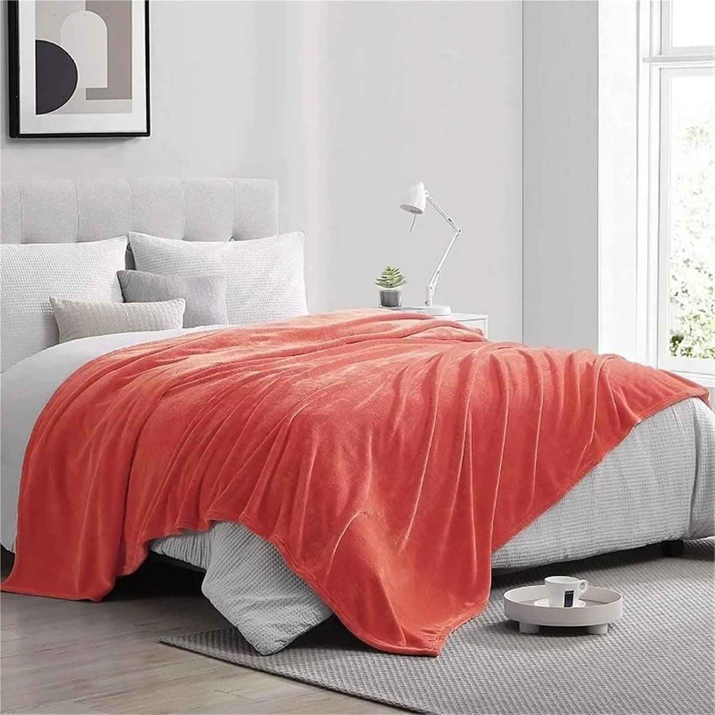 Coral Fleece Blanket for Couch Monochromatic Plush Fuzzy Lightweight Throw Super Soft Nap Blankets(Lemon Yellow,100x140cm(39x55inch))