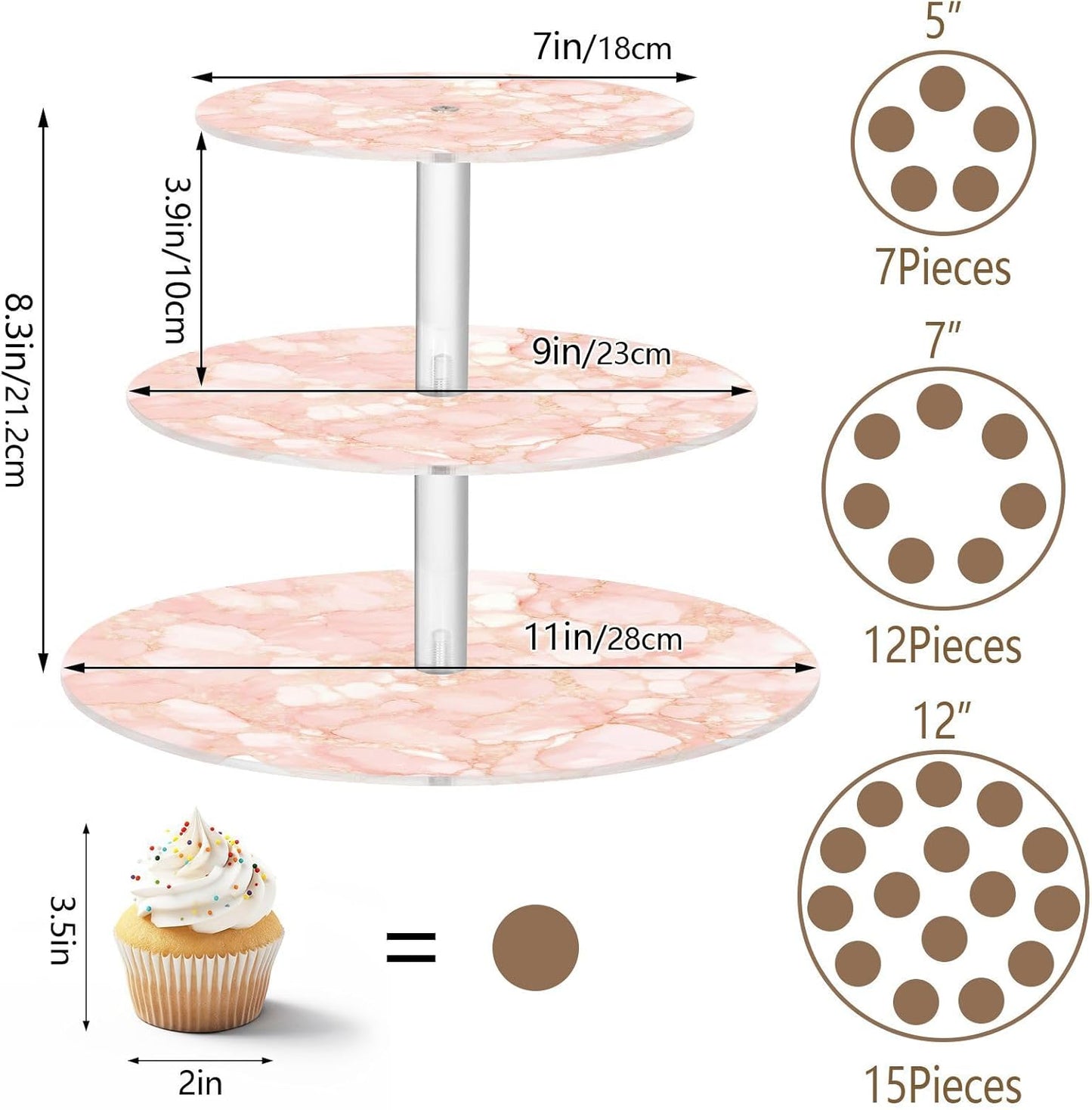 Peach Gold Irregular Marble Decorative Transparent Acrylic Tray Spill-Proof Display Stand Bathroom