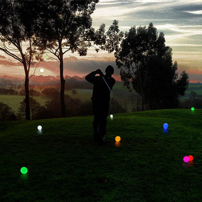 LED Light up Golf Balls, Glow in the Dark Night Golf Balls - Multi Colors of Blue, Orange, Red, White, Green, Pink - Pack of 6