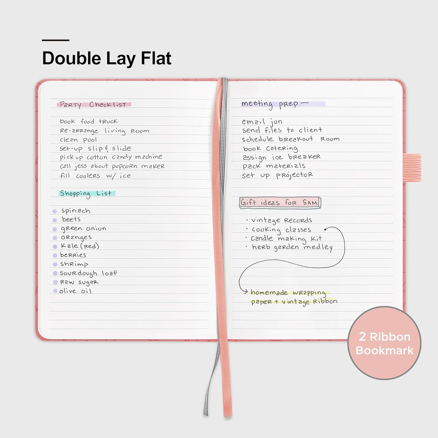 &And Per Se Lined Hardcover Notebook – A5 5.7"x8" College Ruled, 160 Pages, 100gsm Thick Paper – Aesthetic Journal for Women, Gift-Ready Planner, Everyday Writing Notebook (Peach Pink)