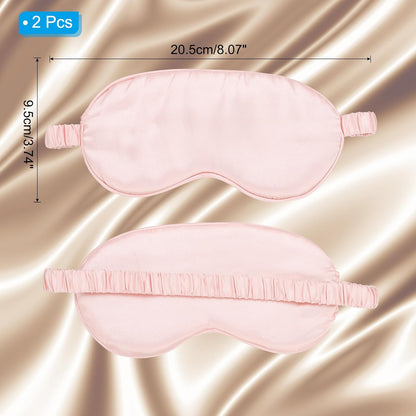 PATIKIL Silk Sleep Mask, 2 Pack Soft Satin Eye Protective Mask Blackout Eye Cover with Elastic Straps for Side Sleeping Women Men Travel, White Pink