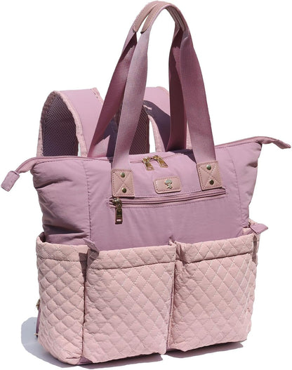 ESVAN Diaper Tote Bag Totepack Backpack 2 in 1 for Women Multifunctional Large Capacity with Insulated Pockets Travel | Multifunctional