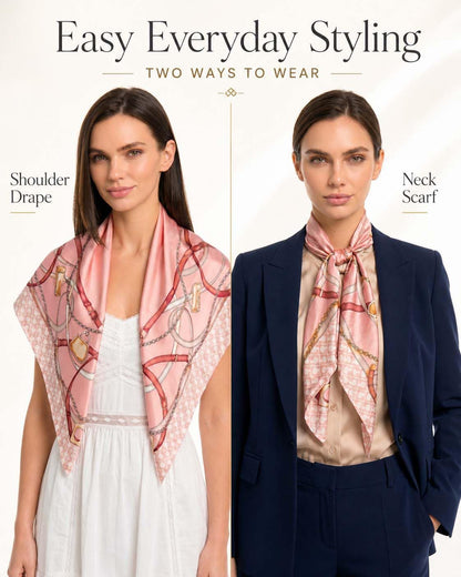 corciova 35 x 35 Satin Square Scarf for Women, Silk-Feel Hair Wrap, Large Bandana, Neck Wrap, Headscarf & Fashion Accessory