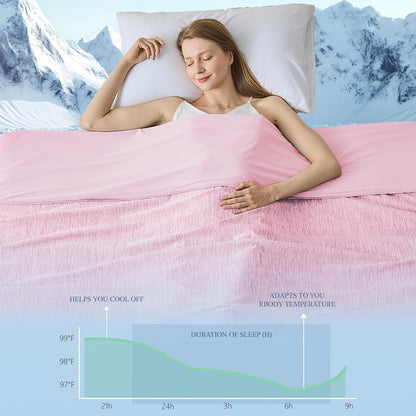Cooling Blanket Throw Size, Cooling Blankets for Hot Sleepers, Absorbs Heat to Keep Body Cool for Summer Nights Sweats, Cold Blanket for Bed Couch Sofa, Ice Blanket 50x70 Inches, Pink