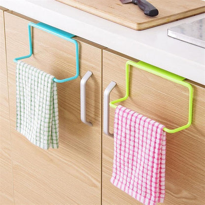 1/2Pcs Plastic Hanging Holder Multifunction Towel Rack Cupboard Cabinet Door Back Home Storage Organizer Kitchen Accessories(Pink,1pc)