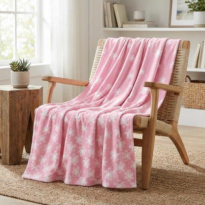Horaldaily Spring Summer Flannel Blanket Throw, Pink Watercolor Painting Flowers Soft Fuzzy Plush Cozy Fleece Blankets for Couch Sofa Bed Lounging, Ideal Gifts for Kids Adults Wife Self, 50x60