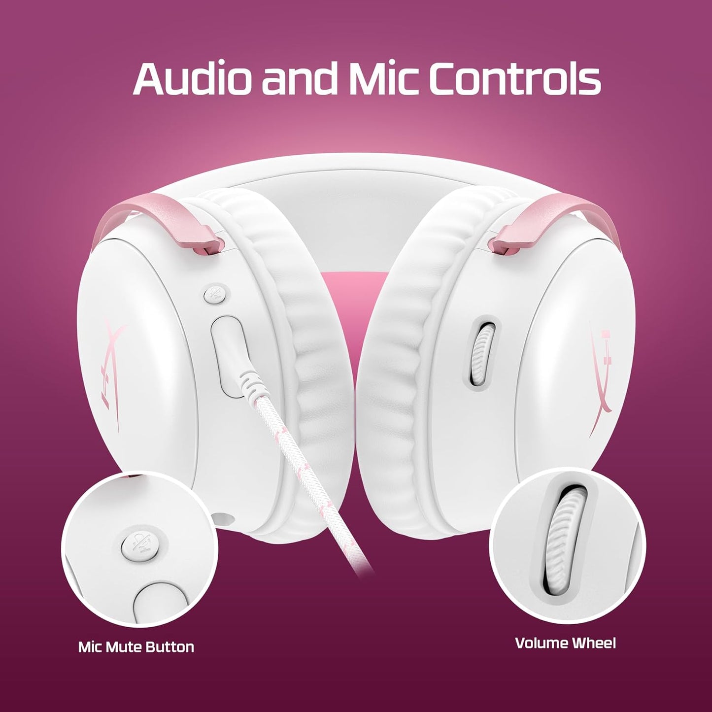 HyperX Cloud III – Wired Gaming Headset, PC, PS5, Xbox Series X|S, Angled 53mm Drivers, DTS, Memory Foam, Durable Frame, Ultra-Clear 10mm Mic, USB-C, USB-A, 3.5mm – Pink