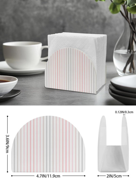 Napkin Holder Pink Vertical Stripes Standing Napkin Dispenser Tissue Organizer 1 Pack Ombre Pinstripes Parallel Lines Acrylic Paper Napkin Holders for Table Kitchen Dining Cocktail Party Cafe Bathroom