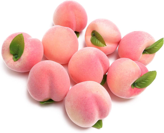Caihao 9PCS Fake Red Peach Fruit Realistic Foam Peach Fruit is Suitable for Store Decoration, Flower Arrangement, Fruit Bowls, Shops, Cabinets, Photography Props and Other Home Decorations.