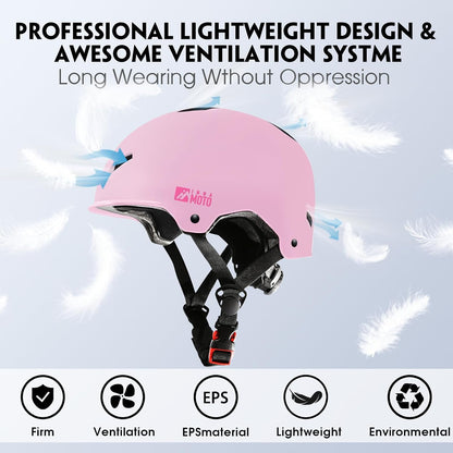 Skateboard Helmet for Adults - Adjustable Certified Safety Adults Helmet for Skateboarding Bike Bicycle Scooter Cycling Skate Skating Multisport Helmets for Women Men Boys Girls Kids Youth